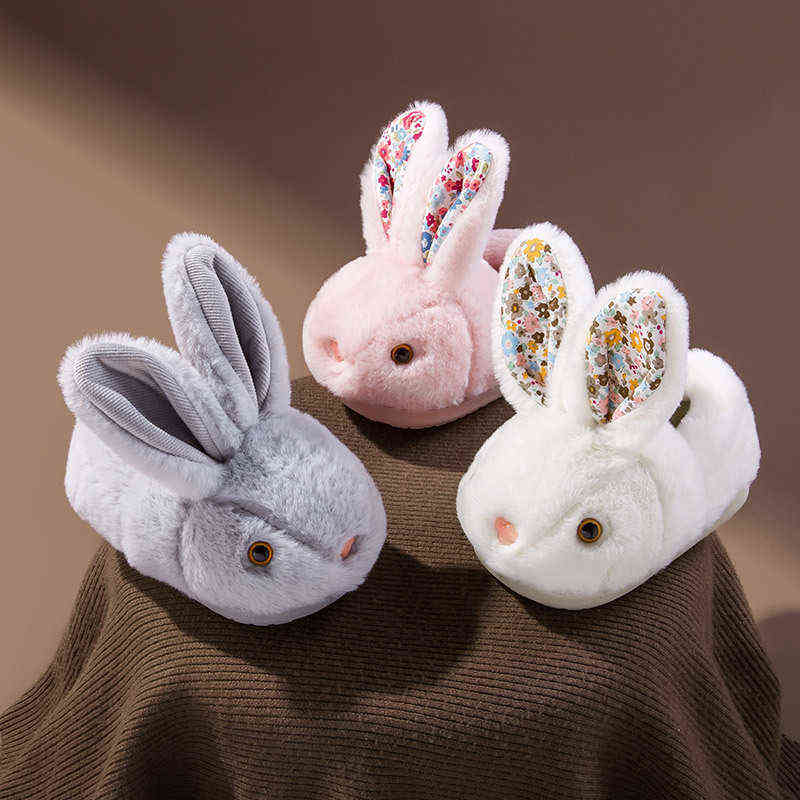 

Boots Deer Milly children's cotton slippers children's home plush shoes cartoon bag heel Plush warm baby cotton shoes, Brown