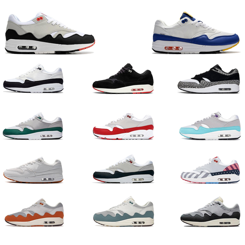 

2022 Sports shoes 87s 1 running Mens Women sneakers trainers designer Parra Anniversary Aqua Bred Patta Noise Aqua Elephant EUR 36-45, Have a day