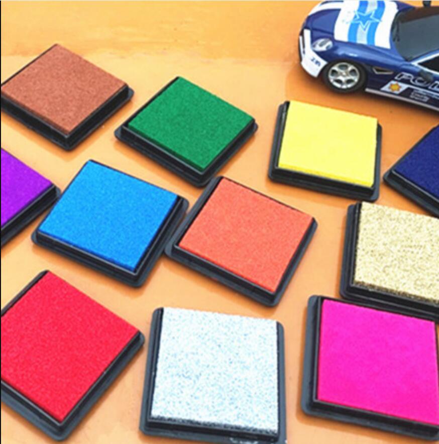 

Small 4x4cm Square Cute Ink Pad for Stamps Colorful Ink Pad School Supplies Stationery, As below