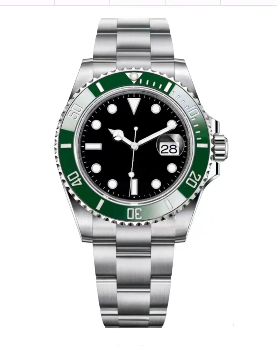 

Mens Automatic Mechanical Watch Green Ceramic Bezel 41mm Silver Case 3235 Super Quality Movement Factory Montre de Luxe Sapphire Luminous Watch