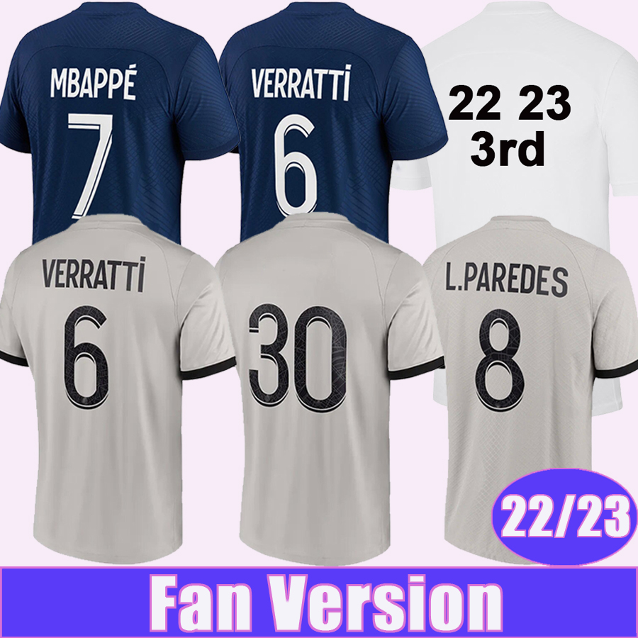 

22 23 MBAPPE ICARDI Mens Soccer Jerseys SERGIO RAMOS Home Away 3rd Football Shirt VERRATTI KIMPEMBE DRAXLER Short Sleeve Uniforms, Qm9282 22 23 home ligu. 1 patch