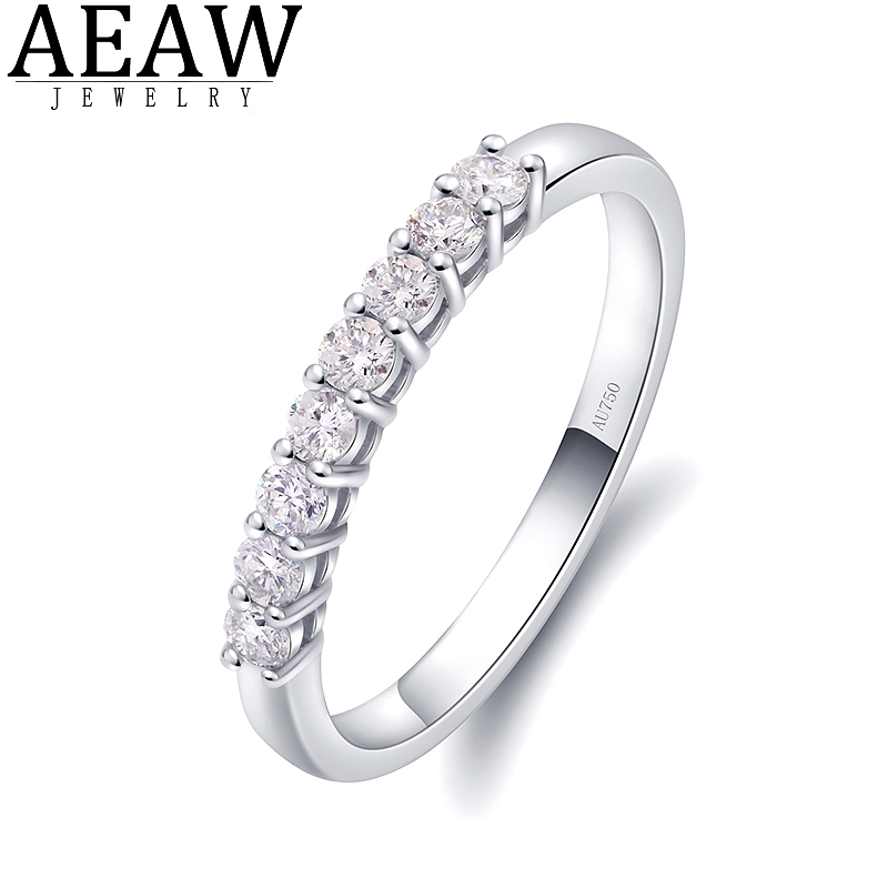 

Fine JewelryRings AEAW 14k White 0.25ctw 2mm DF Round Cut Engagement&Wedding Moissanite Lab Grown Diamond Band Ring for Women