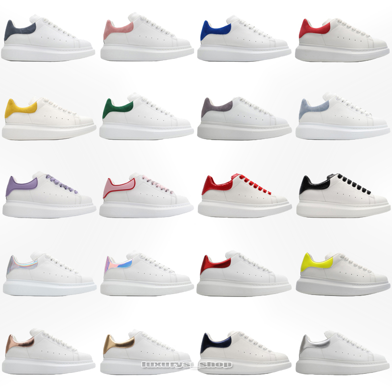 

McQueens Sneaker White Sized Platform Casual Shoes Boot Designer Woman Man High Top Espadrilles Flats Sneakers M1 Men Women Black Leather Velvet Suede Lace Up Shoe, 15
