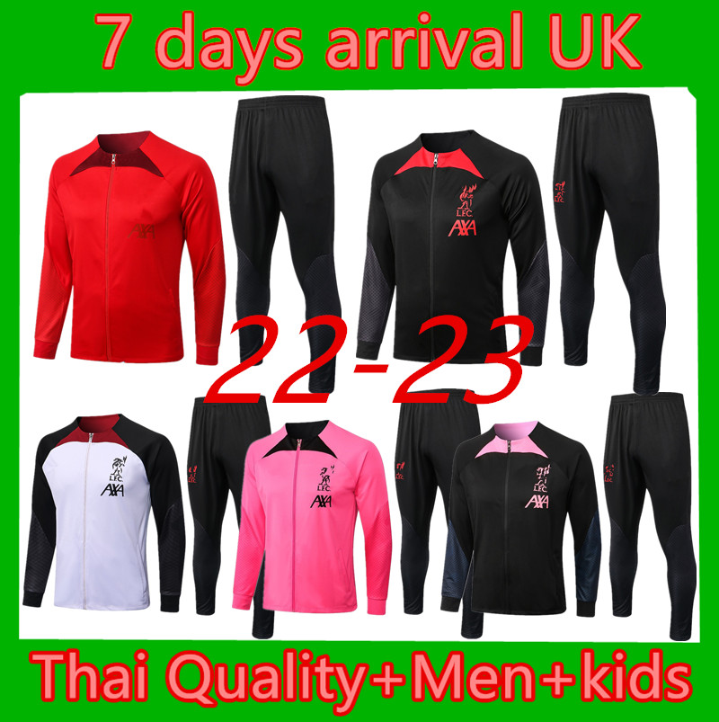 

top 22/23 DARWIN kids men adults football tracksuit soccer training suit set jacket 2022 2023 ELLIOTT Mohamed Luis DIaz kit survetement foot chandal tuta jogging, Champagne