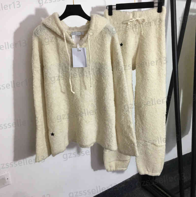 

Jogging Suit Womens Tracksuits Classic Letter Logo Print Two Piece Set Hooded Loose Knit Sweater And High Waist Casual Trousers Suit Designer Women Clothing 0912