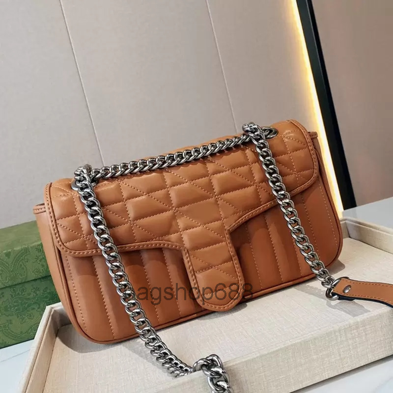 

Bags Designer Marmont Bags Thick Chain women's Shoulder Bag Highs Quality Handbag soft leather Classic Letters Silver Hardware Hasp 2023, White