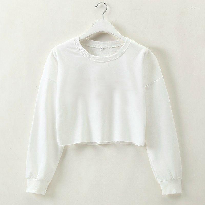 

Women's Hoodies Sexy Womens Casual Long Sleeve Short Cropped Navel Sweatshirt Jumper Crop Top Pullover Tops Fashion Girl Clothes, Black