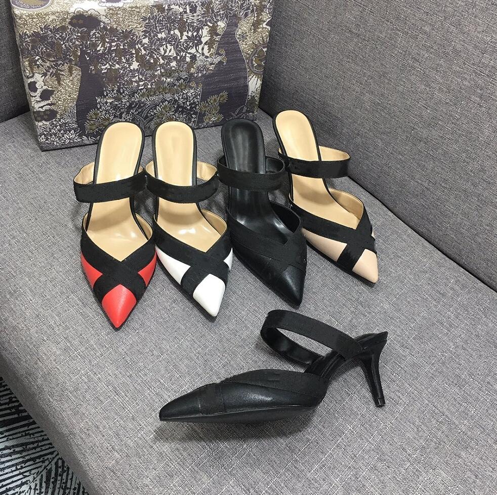 

Women's Sexy High Heel Slipper Letter Cross Shoelace Sandal Designer Summer Wedding Party Sandal Fashion Lady Leisure Fine With Slippers, Not for individual sale