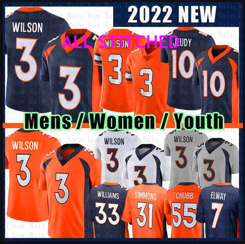 

Russell Wilson Jersey Custom Man''Denver''Broncos''Kid Jerry Jeudy Justin Simmons John Elway Patrick Surtain II football jerseys Brandon McManus 4xl, Color
