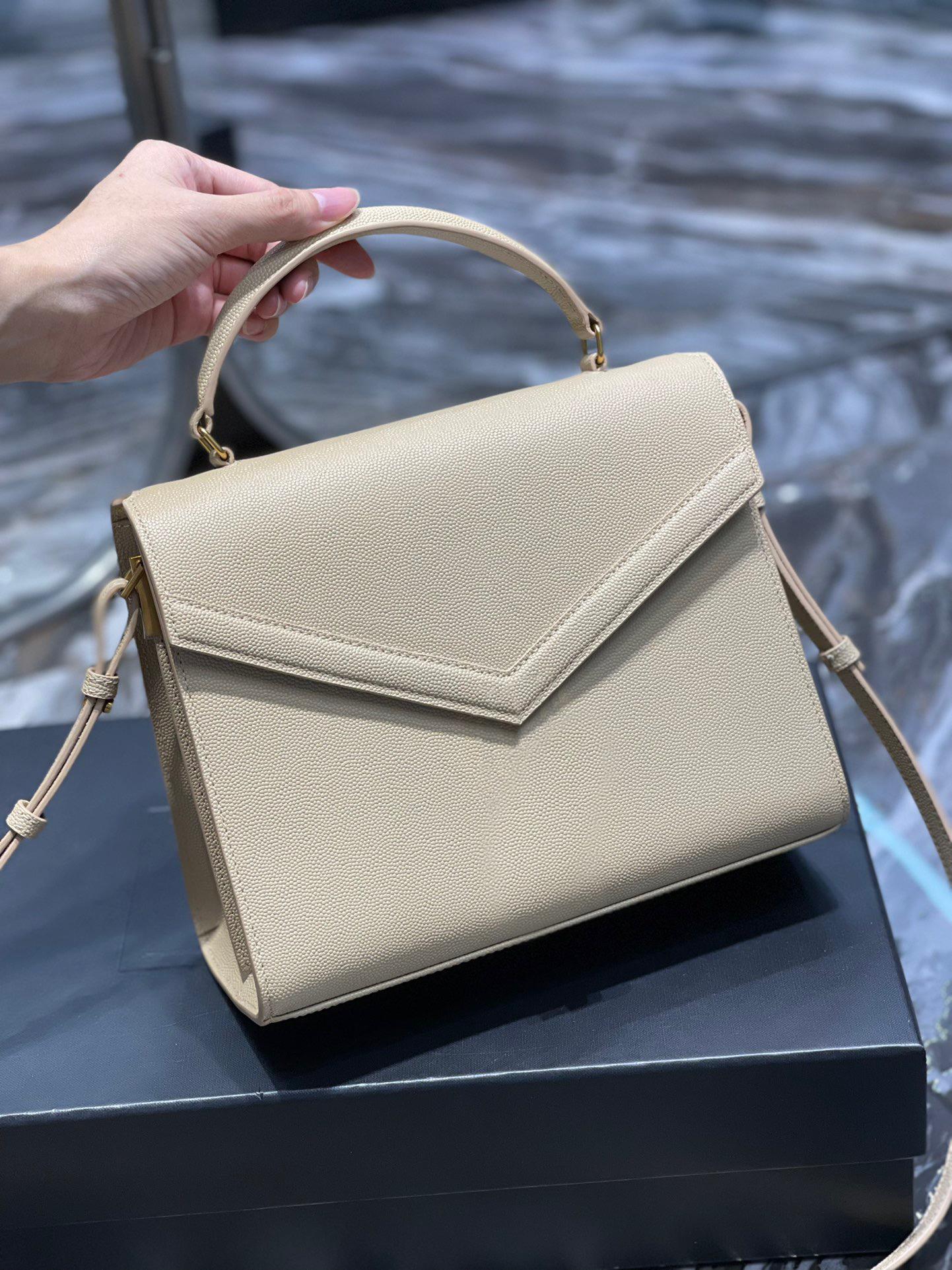 

Cassandra Medium Top Handle Bag In Grain De Poudre Embossed Leather Woman Shoulder bag With Original Box and Y Dustbag, Freight supplement