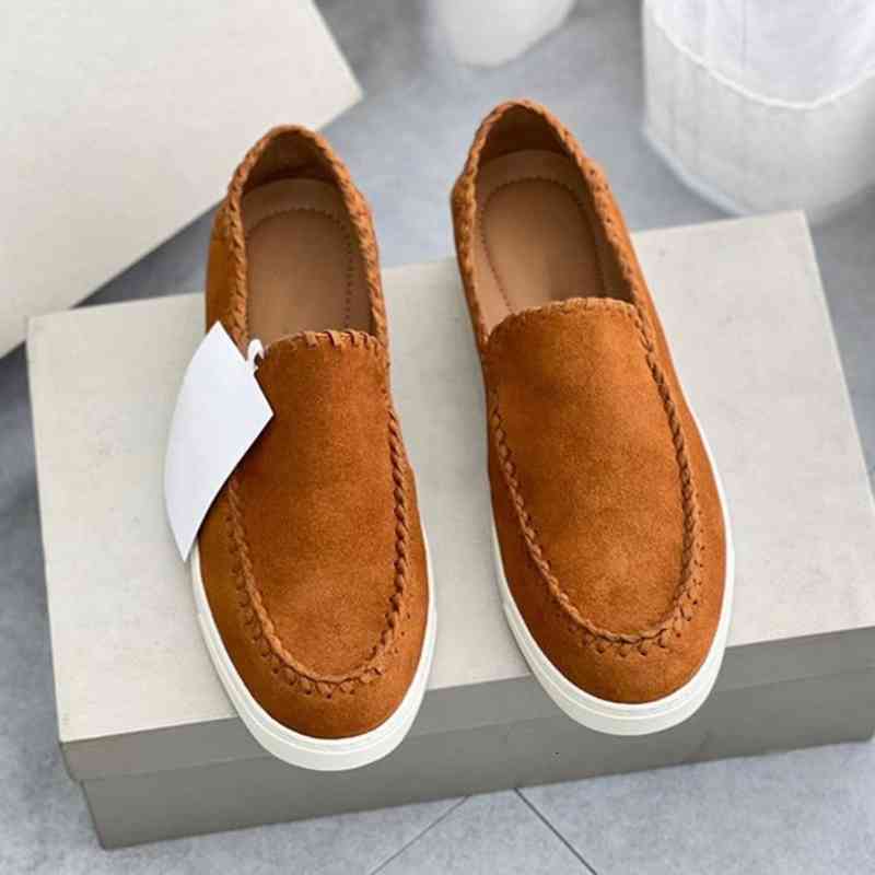 

Dress Shoes Loro Piana autumn real leather casual lofook deerskin velvet round head low top men's shoes, 2# shoe box
