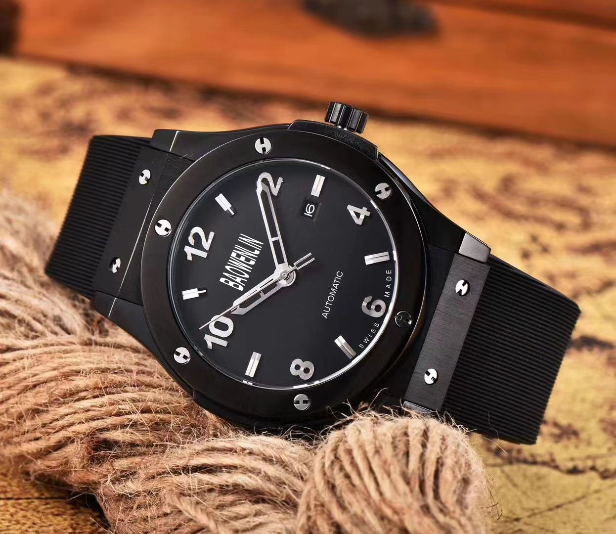 

New Sanda Geneva Watch Factory Mens Watches Automatic Watchs Aaa Mechanical 42mm Full Silver Steel Gliding Clasp Swimming Wristwatch Classic Fusion montre de luxe, Carton