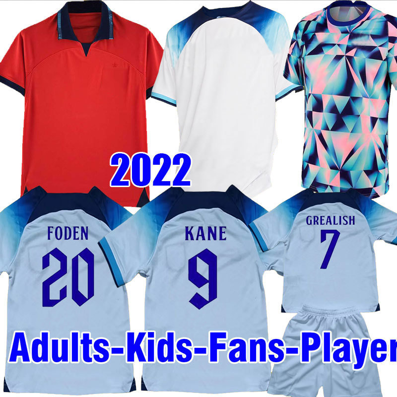 

AAA Quality 2022 World Cup Kane Sterling Tees Soccer Jersey Rashford Sancho Grealish Maillot De Foot Mount Foden Saka Camiseta 2023 England Kids Football Shirt Kit, 2022 world cup home