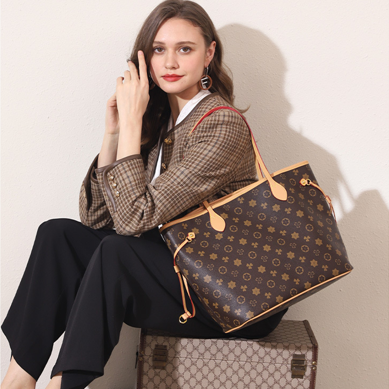 

2022 New High-end Brand Tote Bags Simple Large-capacity Women's Bag Fashion All-match One-shoulder Handbag Printed Commuter Bag, Multi