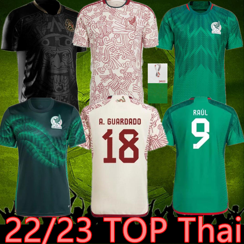 

2022 Mexico soccer jerseys away H.LOZANO CHICHARITO RAUL LOZANO WORLD 22 23 CUP fans player version G DOS SANTOS Camisetas de futbol men 2023 football shirt 3xl, Patch