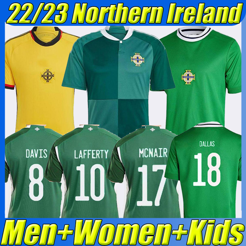 

22/23 Northern Ireland Soccer Jerseys 2022 LAFFERTY EVANS DAVIS MCNAIR MAGENNIS Saville Ballard Football Shirt Home Green Men Women Kids Kits sock Full sets uniform, 22-23 home