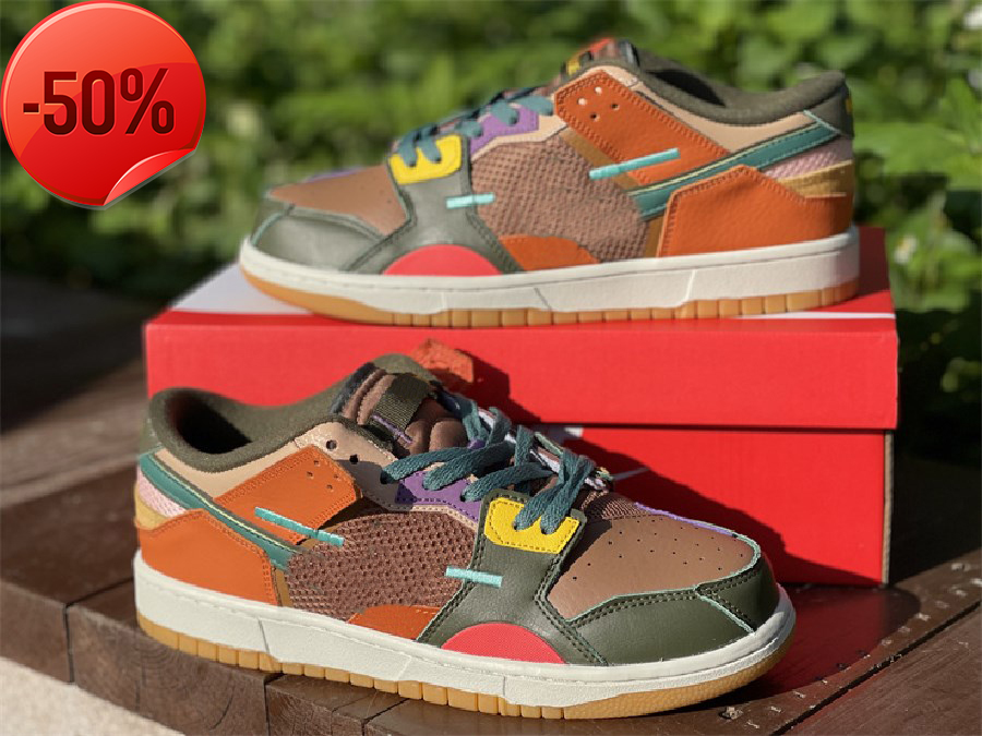 

Authentic 2021 Dunks Low Scrap Archeo Brown DB0500-200 Shoes Outdoor Bicoastal Sport Spice Sports Sneakers Women Mens With Original Box