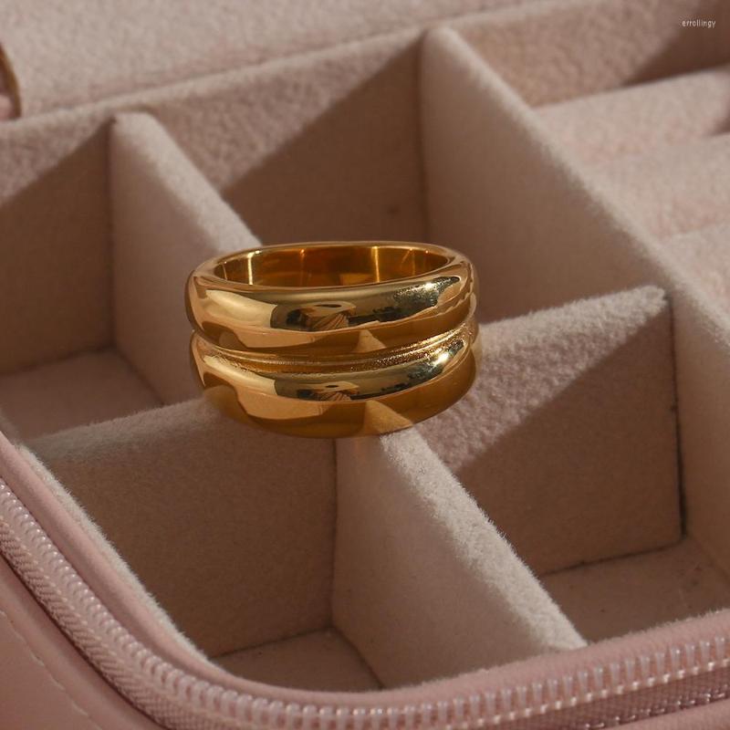 

Cluster Rings 21 Trendy Glossy Bridal Sets Stainless Steel Gold Plated Waterproof Tarnish Free Size 6/7/8 For Girls And Women
