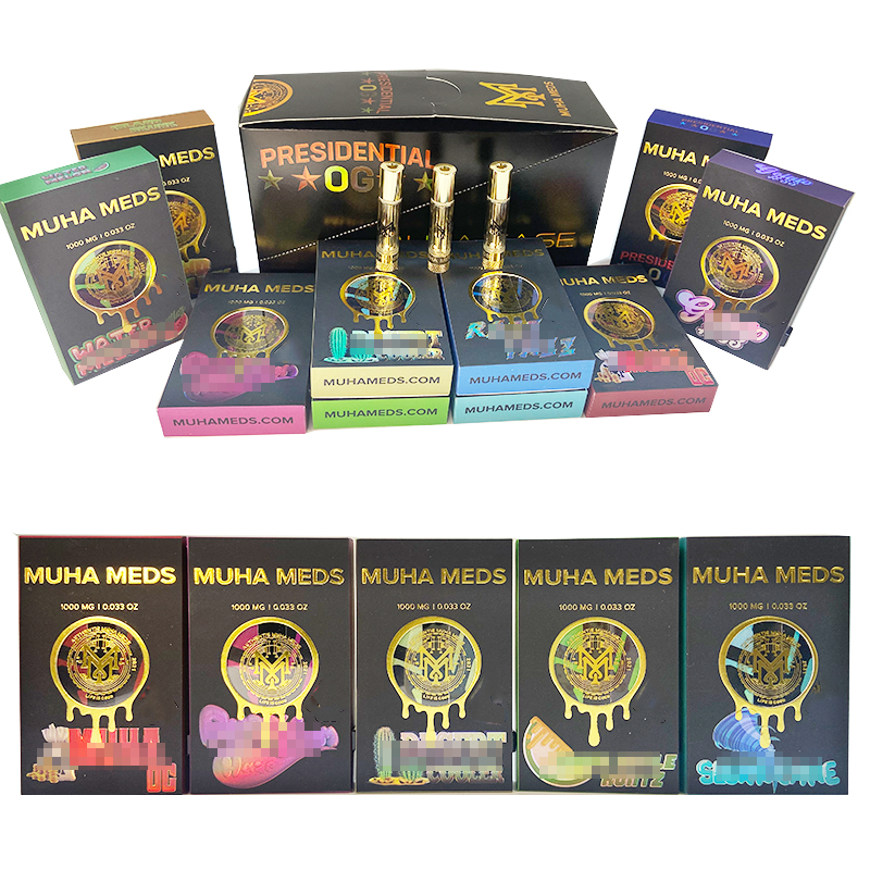 

New arrives MUHA MEDS Live Is Good Atomizers Empty Vape Cartridges 0.8ml Ceramic Coil Thick Oil Wax Vaporizer 510 Thread E Cigarettes