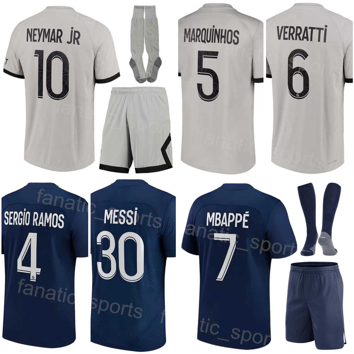 2022-23 Men Youth Club FC 5 MARQUINHOS Soccer Jersey Set 10 NEYMAR JR 25 MENDES 7 MBAPPE 30 M E S S I 19 SARABIA 23 DRAXLER 2 HAKIMI Football Shi-image-801898178