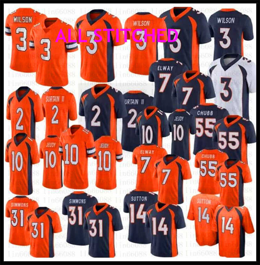 

Russell Wilson Jersey Custom Men''Denver''Broncos''Drew Jerry Jeudy Justin Simmons John Elway Patrick Surtain II football jerseys Brandon McManus 4xl, Color