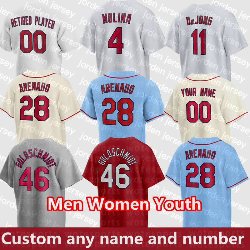 

NEW Baseball Jerseys 2022 28 Nolan Arenado Baseball Jerseys 4 Yadier Molina 46 Paul Goldschmidt 1 Ozzie Smith Carpenter Harrison Bader Wainw, Men's color 1
