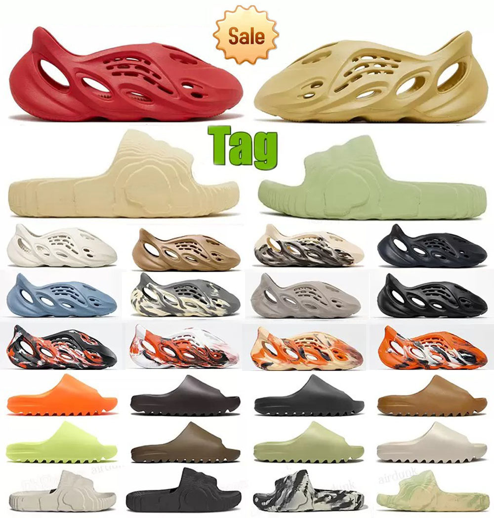 

Mens Slide Runner Mineral Blue Women Slippers Sandals Sliders Foam RNNR Ochre Cream Grey Red Bone Orange Shoes White Black Desert Ararat Sand Slides Sneakers EUE36-46, #27 for the shoes box