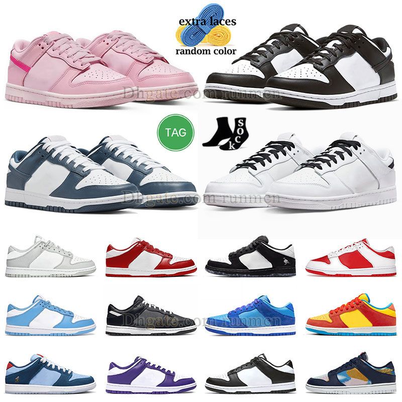 

Casual Shoes Men Women Low Sneakers White Panda Black Grey Fog UNC Green Apple Rose Bordeaux Sail Chicago Valerian Blue Easter Triple Pink Mens Sports Platform Shoe, C54 36-45 white black