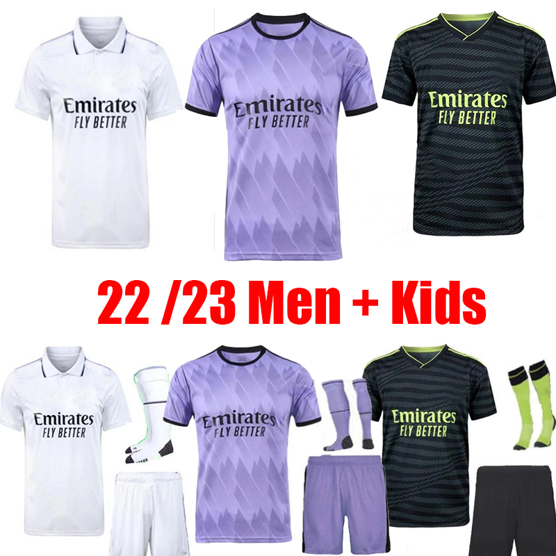 

2022 2023 HAZARD BENZEMA soccer jersey oREAL MADRIDo football kit 22 23 shirt VINI JR CAMAVINGA ALABA ASENSIO MODRIC MARCELO Final camiseta Mens Adult Kids Tops Kits, Away with patch2