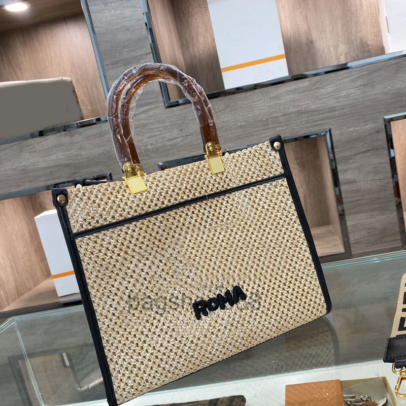 

designer bags Large bag Package Straw Tote Bag Handbags Plain Hand Woven bags Lafite Highs Quality Removable Shoulder Strap Letter Hardware 2023, 29cm