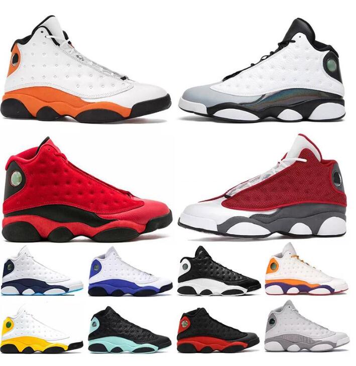 

27color Jumpman 13 Men Basketball Shoes 13s Obsidian Court Purple Reverse Bred Flint Gold Glitter Playground Mens Sports Sneakers Size 7-13, Island green