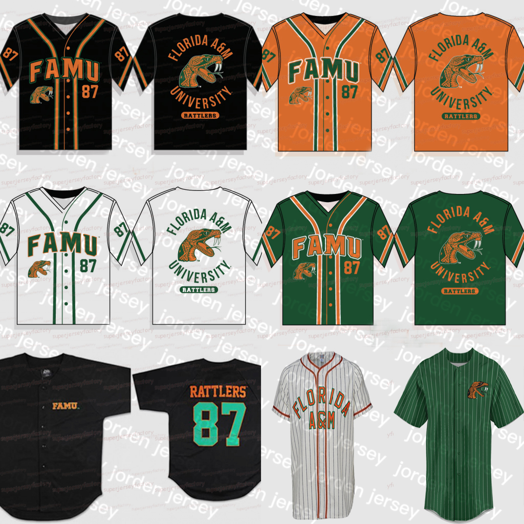

NEW Baseball Jerseys Florida A&M University FAMU Baseball Jersey Men Women Youth Baseball Jerseys Any Name And Number Double Stitched, Black