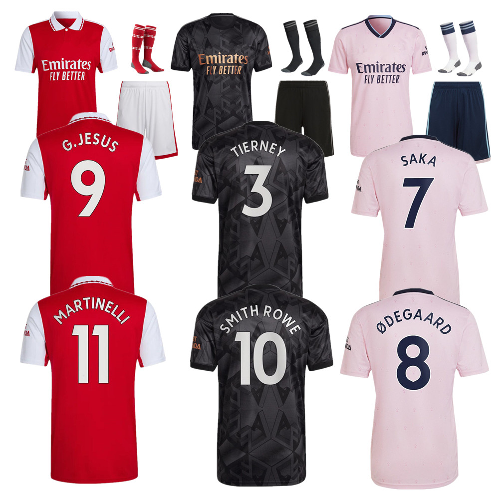 

2022 2023 SAKA G. JESUS SMITH ROWE Soccer Jerseys 22 23 Gunners MARTINELLI ODEGAARD THOMAS NKETIAH TIERNEY ArseNALS Football Shirt Men Soccer Sets, 22/23 away