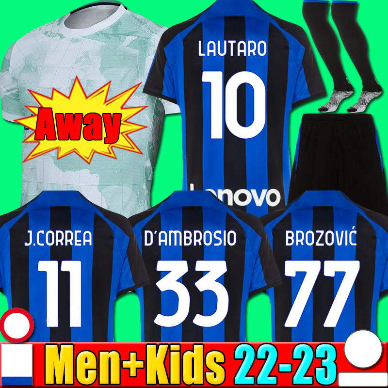 

LUKAKU soccer jerseys BARELLA DZEKO GIROUD IBRAHIMOVIC LAUTARO THEO INTERS BRAHIM MILAN 22 23 football shirt 2022 2023 uniforms men kids with socks kit sets, P09 22 23 away kids