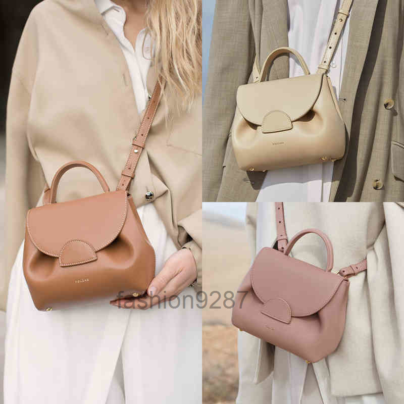 

France small female polene bag French design light luxury single shoulder crossbody bags portable leather handbag 2022