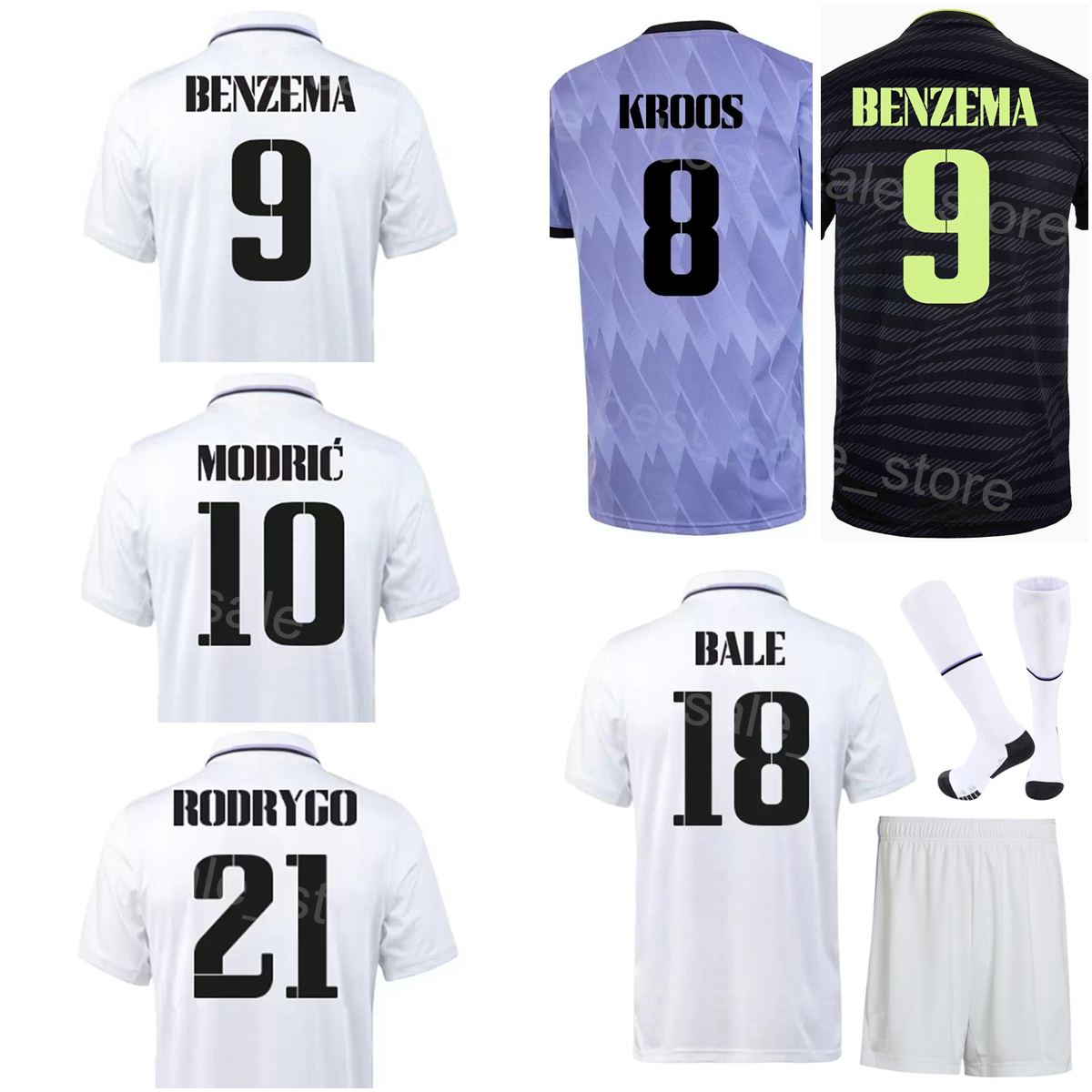 Man Youth Club 23 MENDY Soccer Jersey Set 2 CARVAJAL 22 RUDIGER 8 KROOS 15 VALVERDE 7 HAZARD 17 VAZQUEZ 1 COURTOIS Maillot de Football Kits Respi