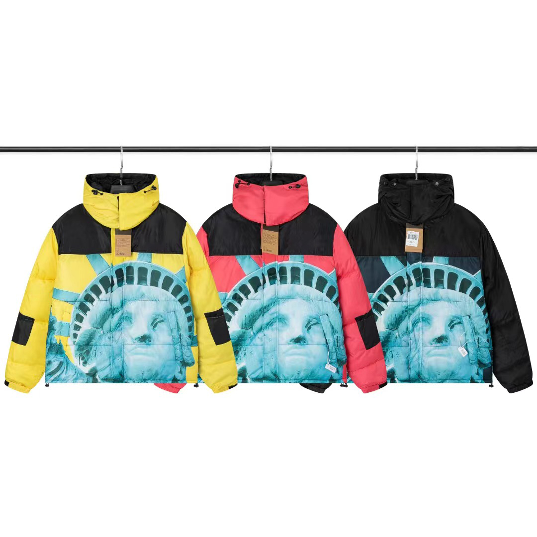 

Men's Winter Classic Stand Collar Black Colorful Parka Hip Hop Heavy Hoodie Fashion Jacket Waterproof Comfortable Down Jacket