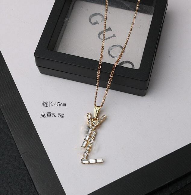 

23ss 20style Women 18K Gold Plated Pendants Necklaces Famous Brand Designer Choker Chain Letter Necklace Jewelry Fashion Accessories