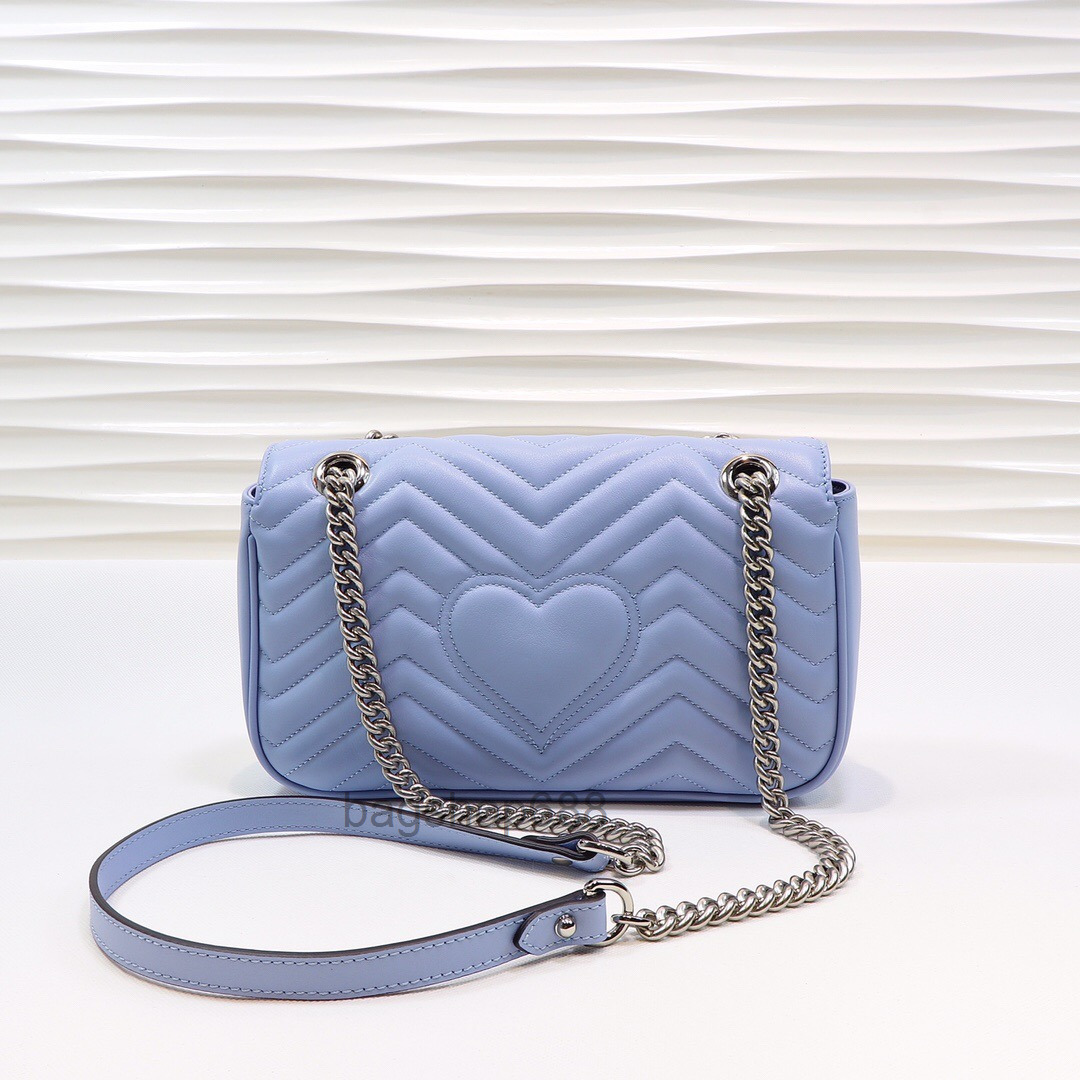 

designer bags Women New Designer Luxury Handbags Macron Color Series Chain Marmont Shoulder Bags Crossbody Bag Genuine Leather Messenger Bag 2022