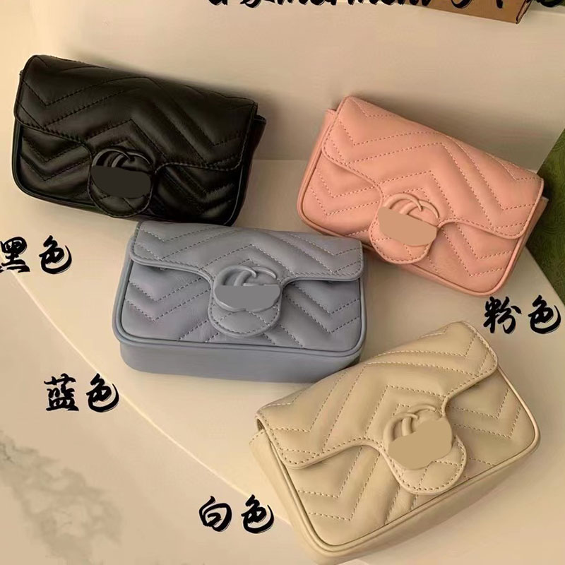 

Fashion luxurys designer bag leather marmont bag metal chain makaron hardware of the same color handbag classic elegant women's Shoulder Cross body bags With Box, Customize