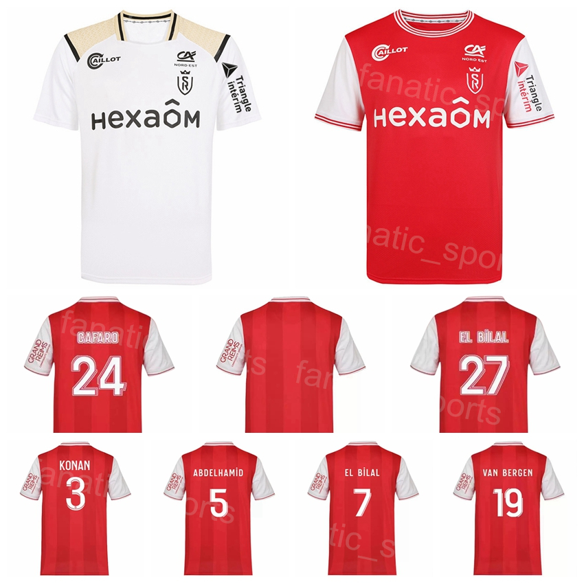 Stade de Reims 5 ABDELHAMID Soccer Jersey 2022-23 Club 15 MUNETSI 6 GRAVILLON 7 TOURE 24 AGBADOU 19 VAN BERGEN 29 BALOGUN 3 DOUMBIA 28 LOCKO 1 PE-image-801859786