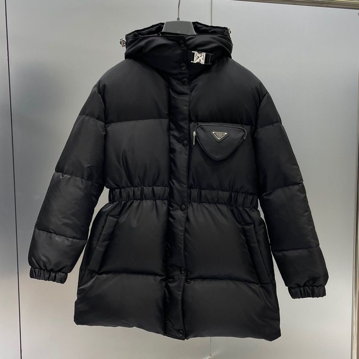 

Mens down jackets Stylist Coat Parka Classic Puffer long cotton clothes Jacket Hooded Thick Down Coats Womens Feather Windproof Outerwear Removable hat Size S-L, Black