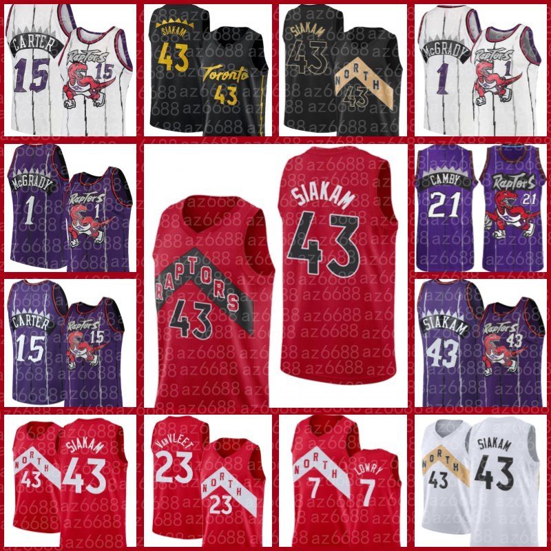 

Jersey Vince 15 Carter Tracy 1 McGrady Toronto''Raptors''Basketball Scottie 4 Barnes Pascal 43 Siakam Fred 23 VanVleet''Nba''Jerseys, Youth jersey