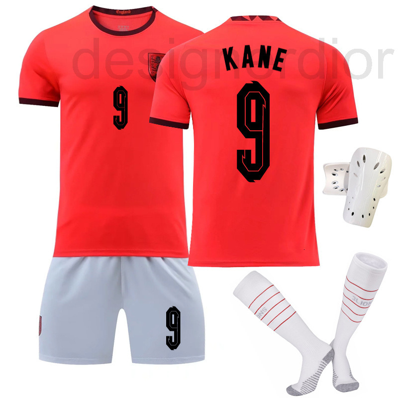 Designer de maillots de football 2223 Coupe du monde Angleterre Away Orange No. 9 Kane Kane Football Team Kit Set 25 Saka 10 Sterling J7SE