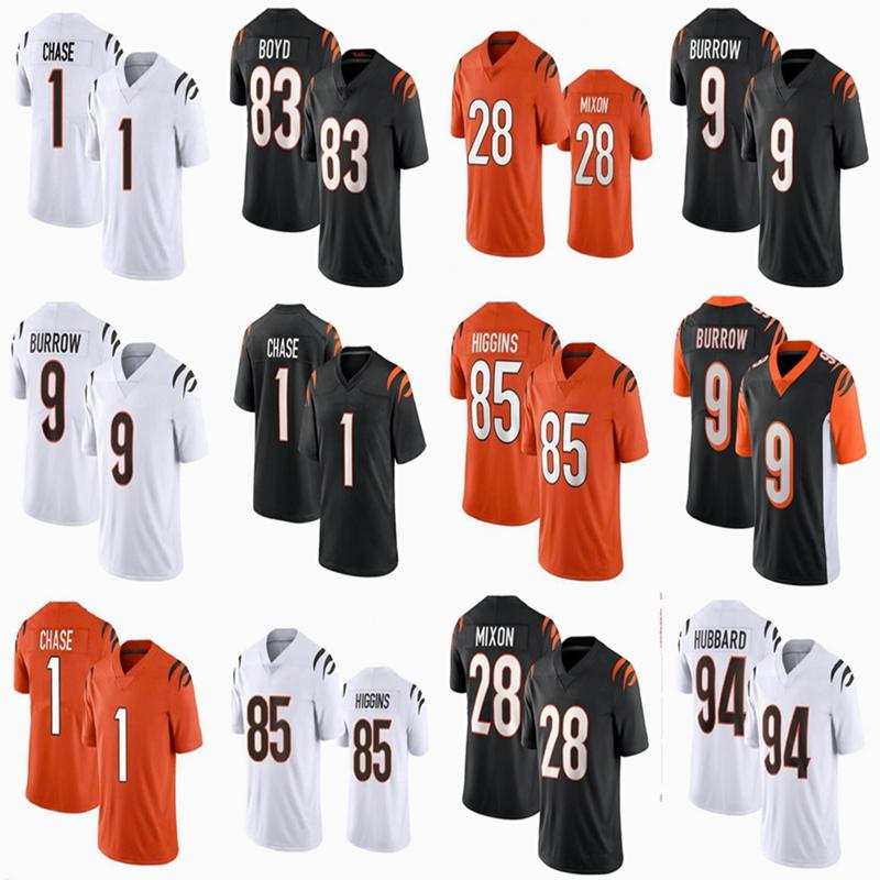 

Soccer jerseys 1 JaMarr Chase Custom Men Women Kids Football jersey 9 Joe Burrow & Burreaux 28 Mixon 85 Tee Higgins 83 Tyler Boyd 30 Jessie, Grey