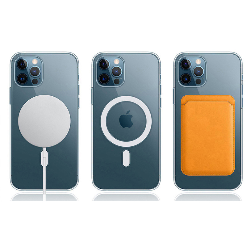 

Magsoge Transparent Clear Acrylic Magnetic Shockproof Phone Cases for iPhone 14Pro 14 13 12 11 Pro Max Mini With Retail Package Compatible Magsafe Charger, Without retail box