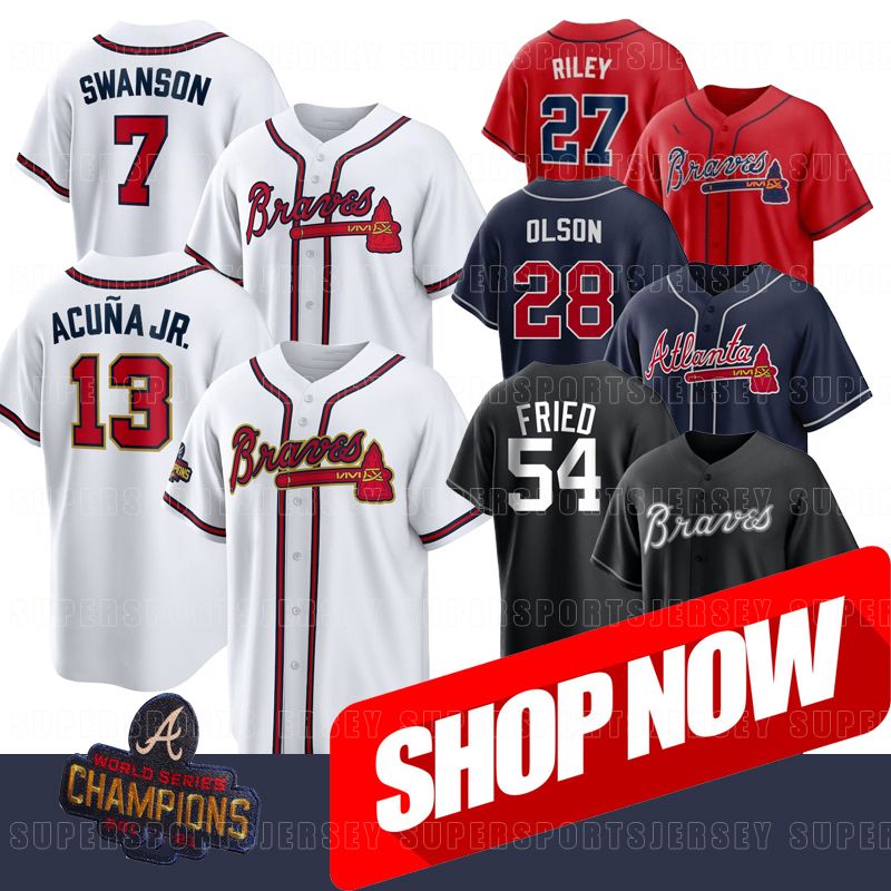 

Atlanta Gold Program Braves Jersey Men Women Youth Swanson Austin Riley Matt Olson Marcell Ozuna Ronald Acuna Jr. Duvall Travis d'Arnaud Ozzie Albies Contreras, Mens felx base4