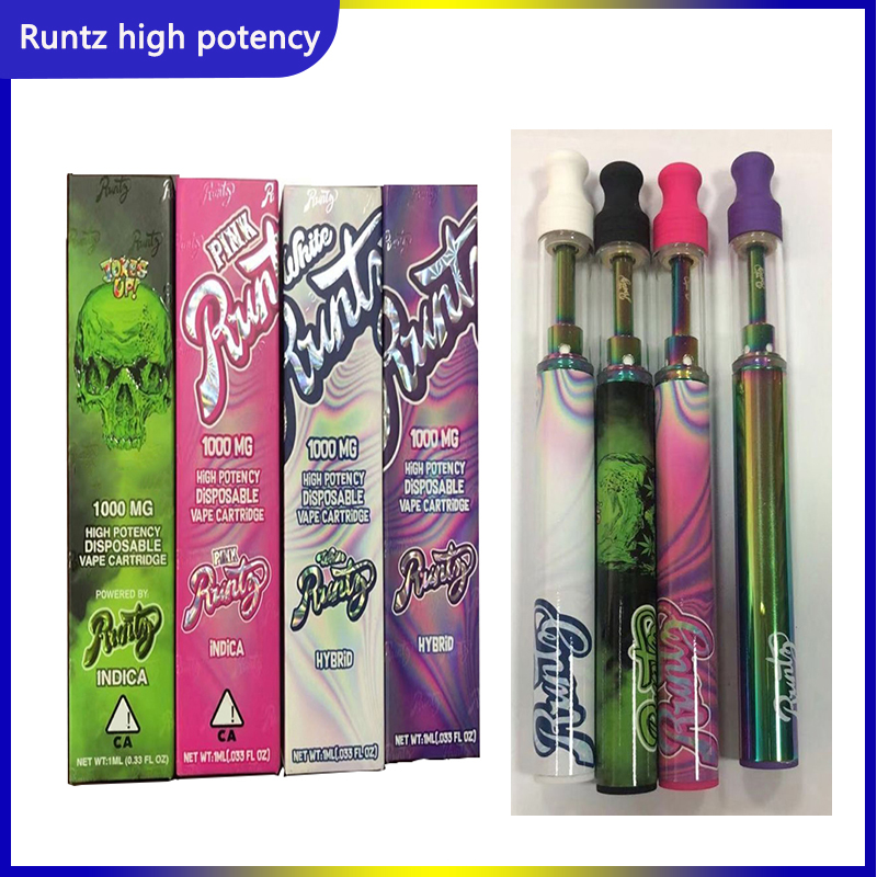 

Runtz disposable high potency vape pen kit 1000mg Rechargeable Battery 240mah 1.0ml cartridges, Mix color