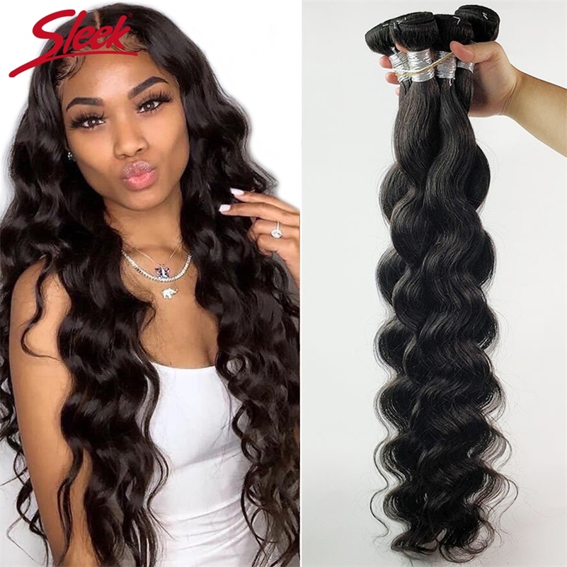 

Hair Bulks Sleek Body Wave Bundles Peruvian Weave 1/3/4 PCS Human Natural 8 To 32 34 36 Inch Extensions 220913