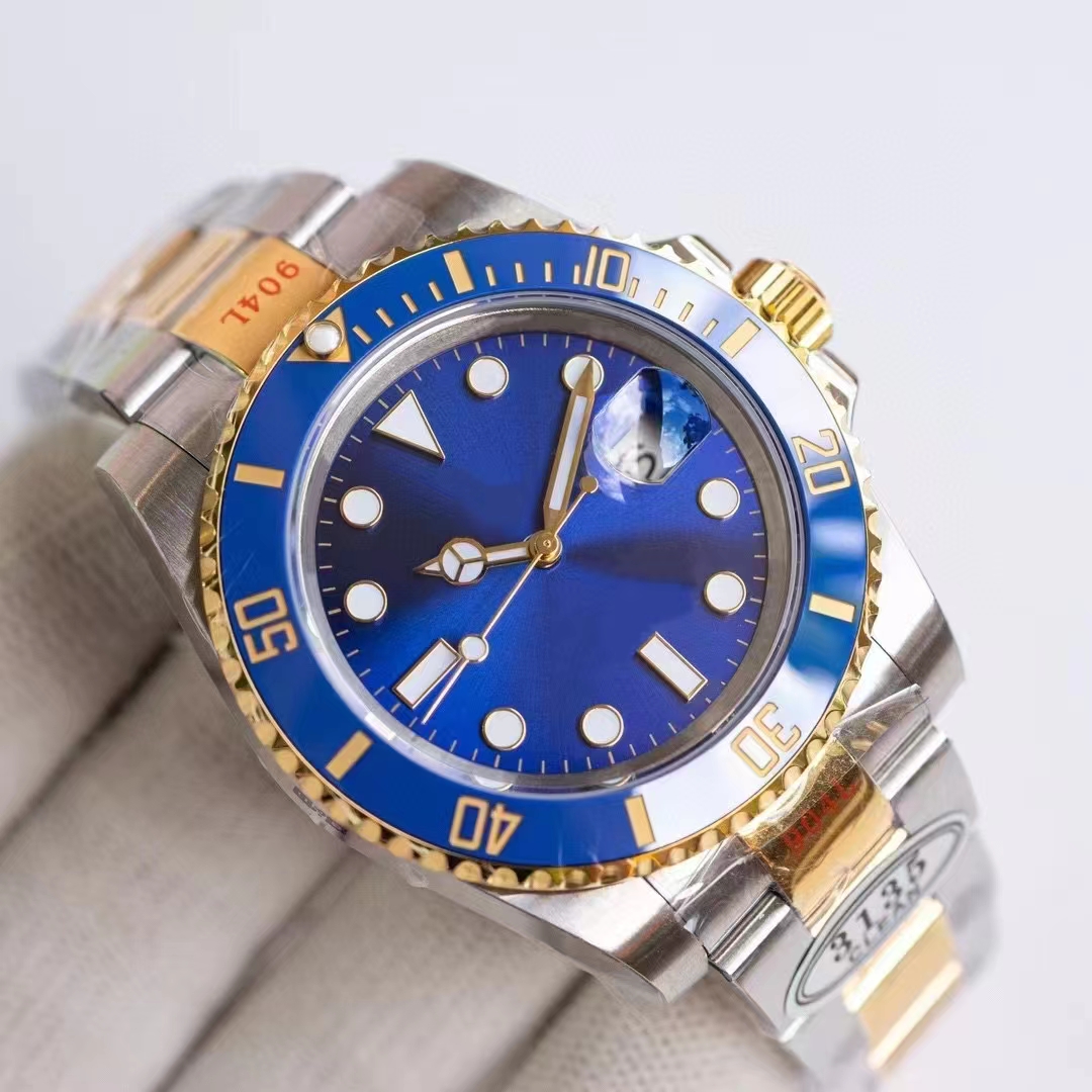 

Men's Mechanical Watch Blue Literal Ceramic Bezel 41mm Silver Case Self-Winding 3135 Super Quality Movement Factory Montre de Luxe Luminous Sapphire Watch